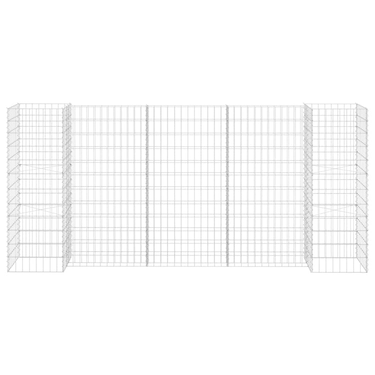 Vidaxl gabion plantenbak h-vormig 260x40x120 cm staaldraad