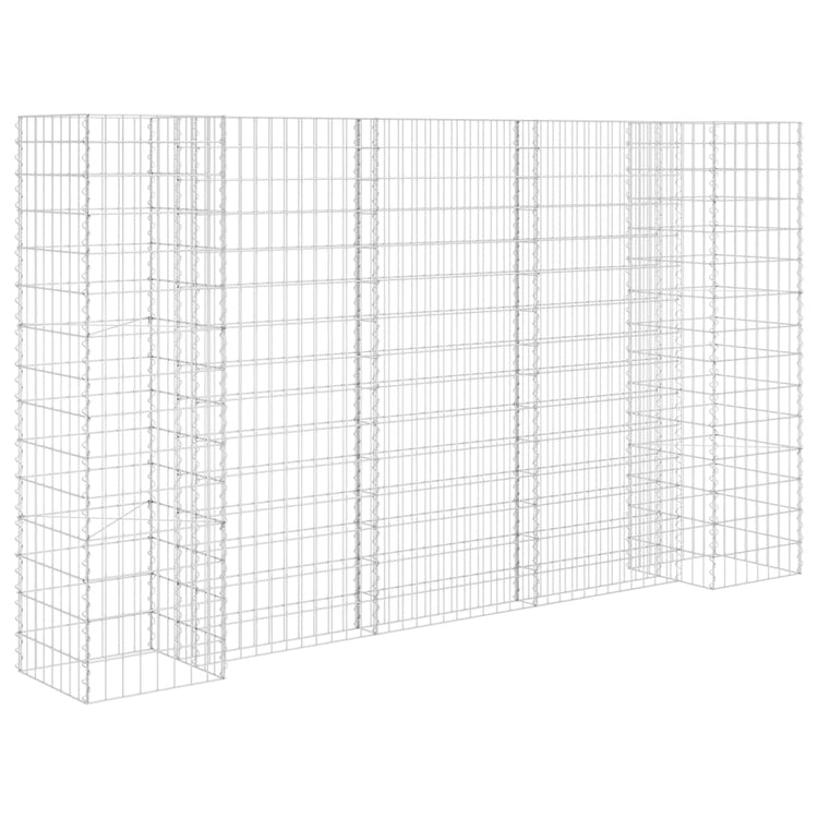 VidaXL Gabion plantenbak H-vormig 260x40x150 cm staaldraad