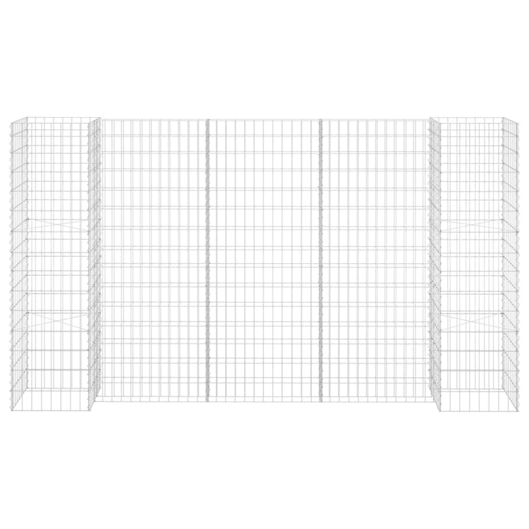 VidaXL Gabion plantenbak H-vormig 260x40x150 cm staaldraad