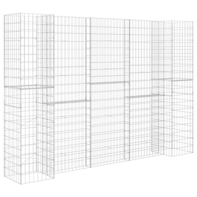 VidaXL Gabion plantenbak H-vormig 260x40x180 cm staaldraad
