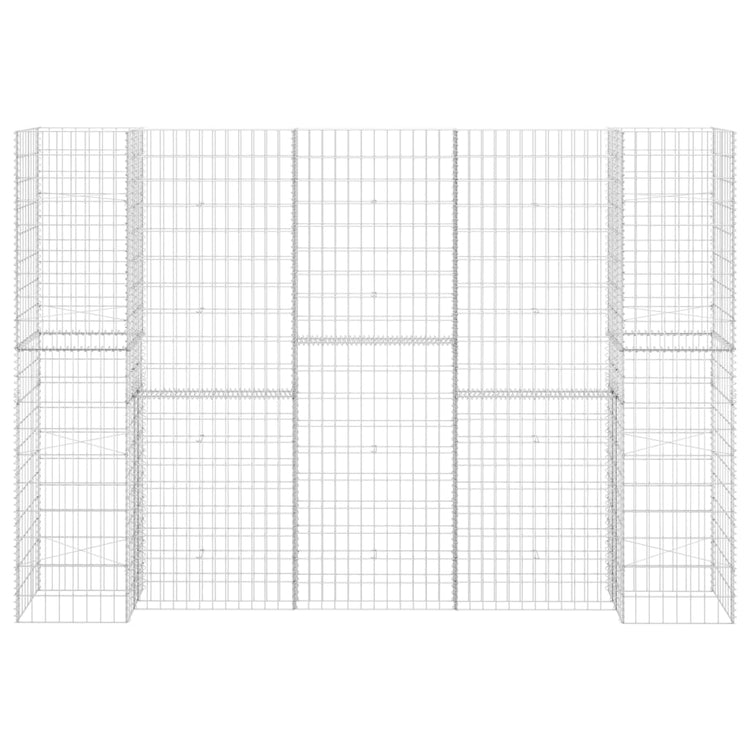 VidaXL Gabion plantenbak H-vormig 260x40x200 cm staaldraad