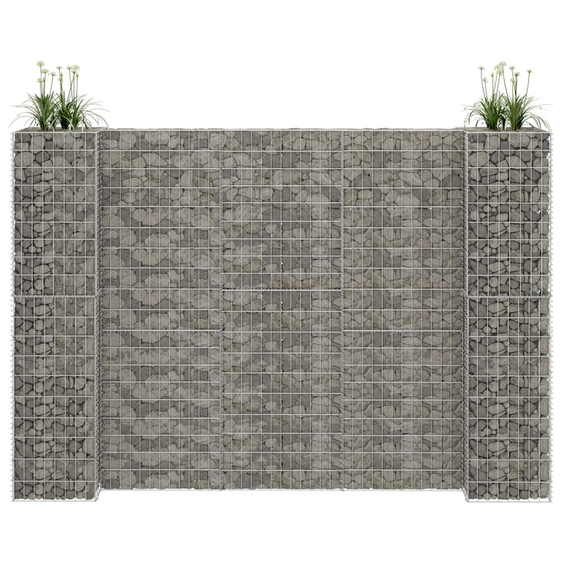 VidaXL Gabion plantenbak H-vormig 260x40x200 cm staaldraad