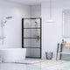Vidaxl douchedeur 91x195 cm gehard glas zwart