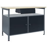 VidaXL Werkbank 120x60x85 cm staal zwart - afbeelding 1