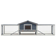 Vidaxl konijnenhok 310x70x87 cm massief grenen- en vurenhout grijs - afbeelding 3