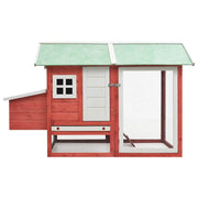 Vidaxl kippenhok 170x81x110 cm massief grenen- en vurenhout rood - afbeelding 2