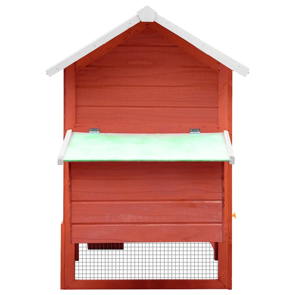 Vidaxl kippenhok 170x81x110 cm massief grenen- en vurenhout rood
