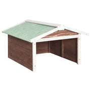 Vidaxl overkapping voor grasmaaier 72x87x50 cm vurenhout mokka en wit - afbeelding 2