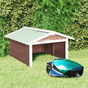 Vidaxl overkapping voor grasmaaier 72x87x50 cm vurenhout mokka en wit - afbeelding 1