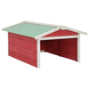 Vidaxl overkapping voor grasmaaier 72x87x50 cm vurenhout rood en wit