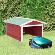 Vidaxl overkapping voor grasmaaier 72x87x50 cm vurenhout rood en wit - afbeelding 1