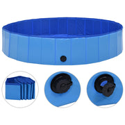 Vidaxl hondenzwembad inklapbaar 160x30 cm pvc blauw - afbeelding 1