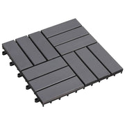 Vidaxl terrastegels 10 st 30x30 cm massief acaciahout greywash - afbeelding 2