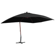 Vidaxl zweefparasol met houten paal 400x300 cm zwart - afbeelding 1