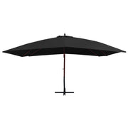Vidaxl zweefparasol met houten paal 400x300 cm zwart - afbeelding 2