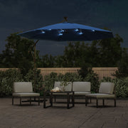 Vidaxl zweefparasol met led en stalen paal 300 cm azuurblauw - afbeelding 3