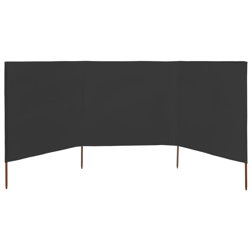 Vidaxl windscherm 3-panelen 400x80 cm stof antraciet