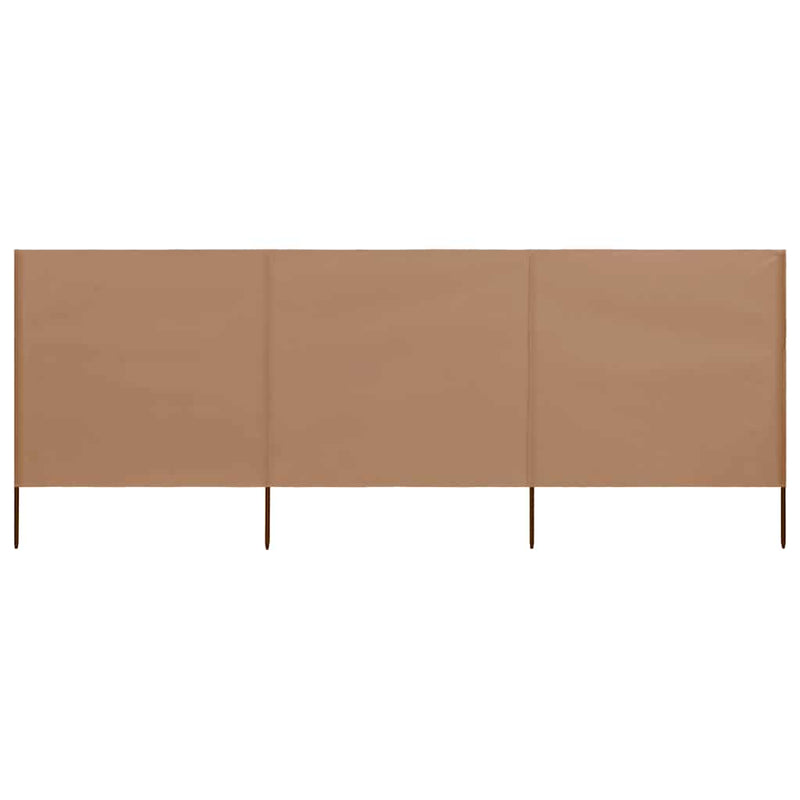 Vidaxl windscherm 3-panelen 400x80 cm stof taupe