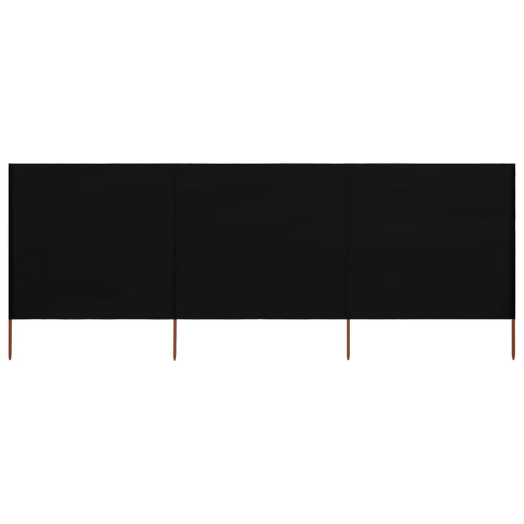 Vidaxl windscherm 3-panelen 400x80 cm stof zwart