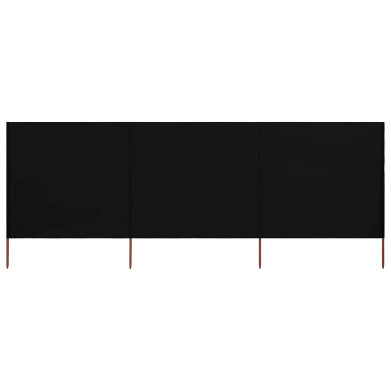 Vidaxl windscherm 3-panelen 400x80 cm stof zwart