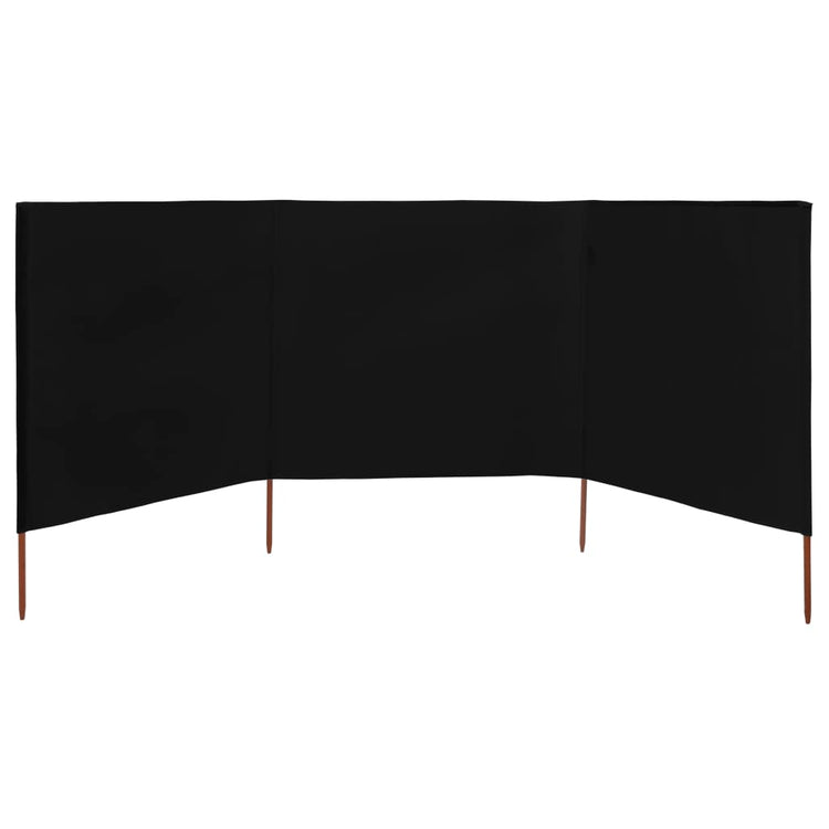 Vidaxl windscherm 3-panelen 400x80 cm stof zwart