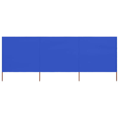 Vidaxl windscherm 3-panelen 400x80 cm stof azuurblauw