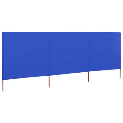 Vidaxl windscherm 3-panelen 400x80 cm stof azuurblauw