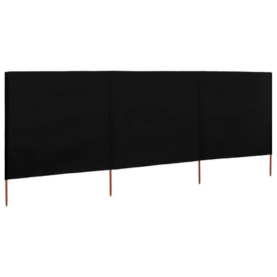 Vidaxl windscherm 3-panelen 400x120 cm stof zwart