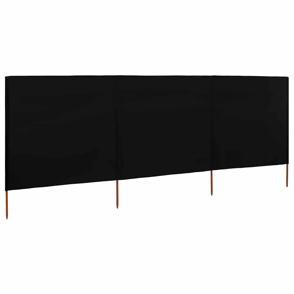 Vidaxl windscherm 3-panelen 400x120 cm stof zwart