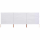Vidaxl windscherm 3-panelen 400x160 cm stof zandwit - afbeelding 1