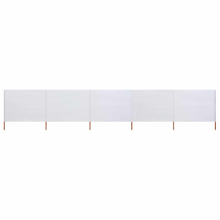 Vidaxl windscherm 5-panelen 600x80 cm stof zandwit