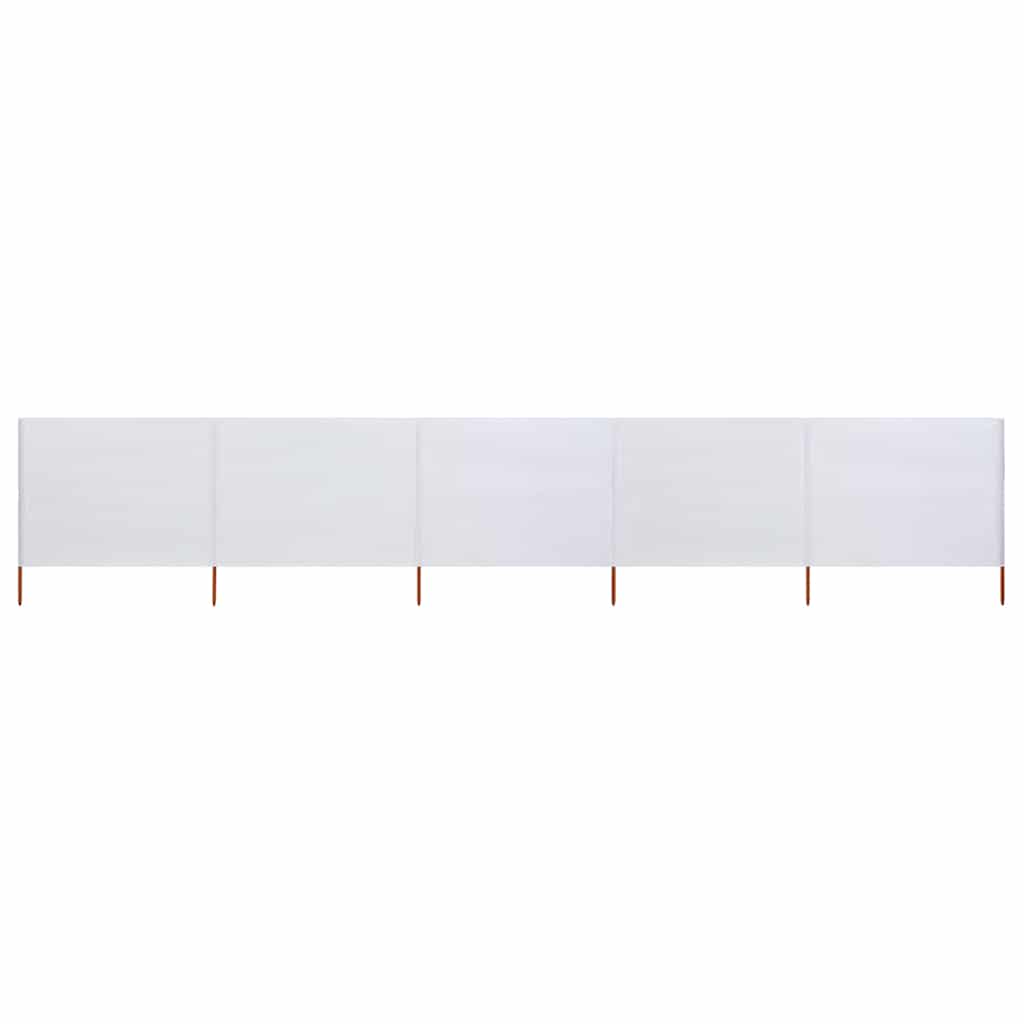 Vidaxl windscherm 5-panelen 600x80 cm stof zandwit