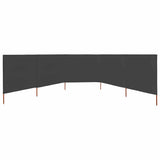 Vidaxl windscherm 5-panelen 600x80 cm stof antraciet - afbeelding 3