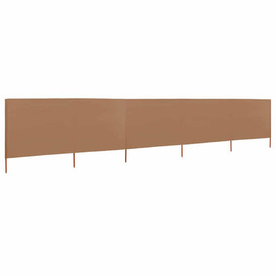 Vidaxl windscherm 5-panelen 600x80 cm stof taupe