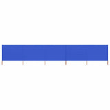 Vidaxl windscherm 5-panelen 600x80 cm stof azuurblauw - afbeelding 1