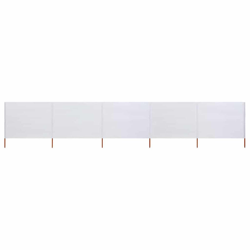 Vidaxl windscherm 5-panelen 600x120 cm stof zandwit