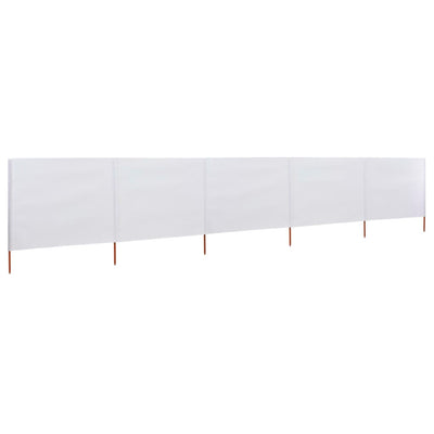Vidaxl windscherm 5-panelen 600x120 cm stof zandwit