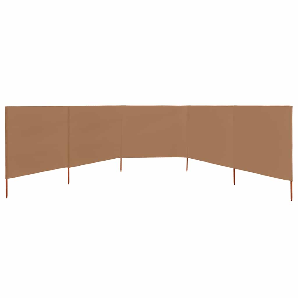 Vidaxl windscherm 5-panelen 600x120 cm stof taupe