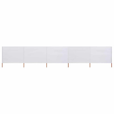 Vidaxl windscherm 5-panelen 600x160 cm stof zandwit