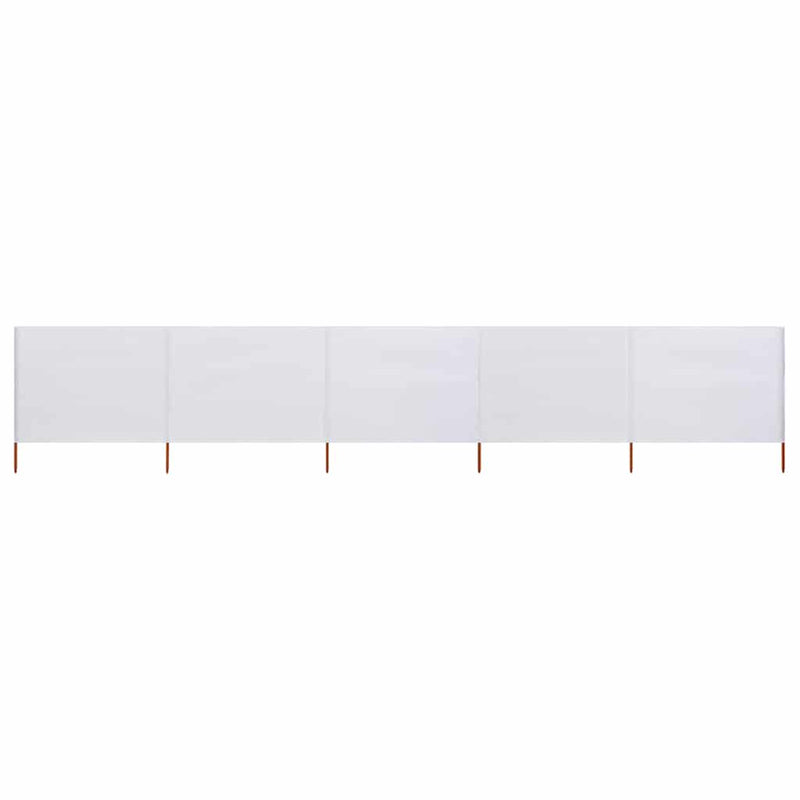 Vidaxl windscherm 5-panelen 600x160 cm stof zandwit