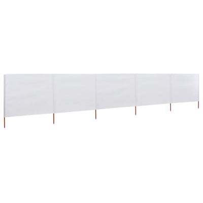 Vidaxl windscherm 5-panelen 600x160 cm stof zandwit