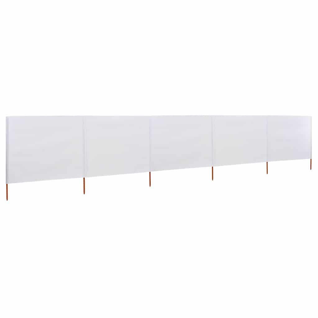 Vidaxl windscherm 5-panelen 600x160 cm stof zandwit