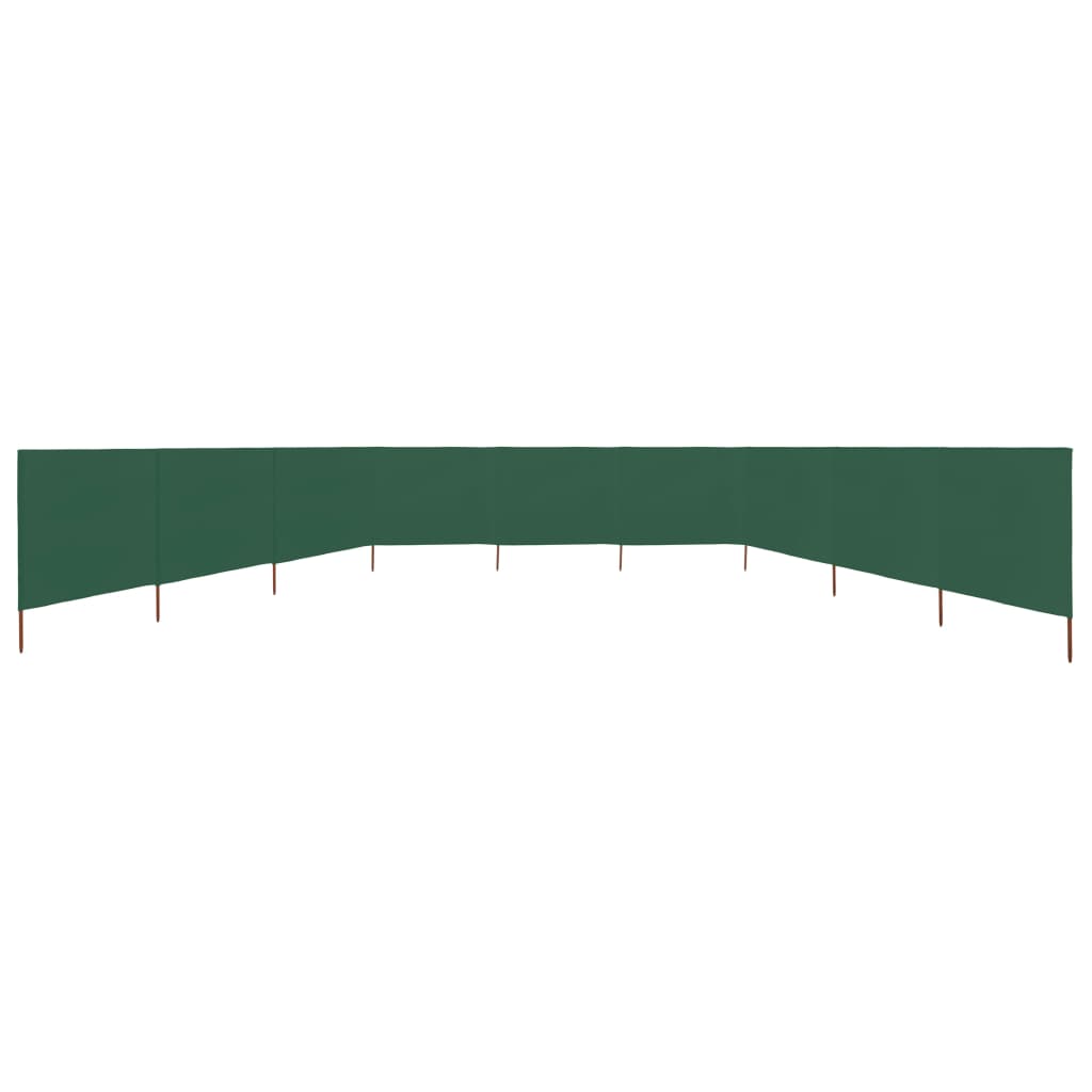 Vidaxl windscherm 9-panelen 1200x80 cm stof groen