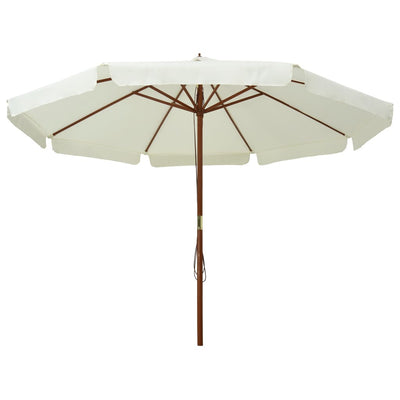 Vidaxl parasol met houten paal 330 cm zandwit