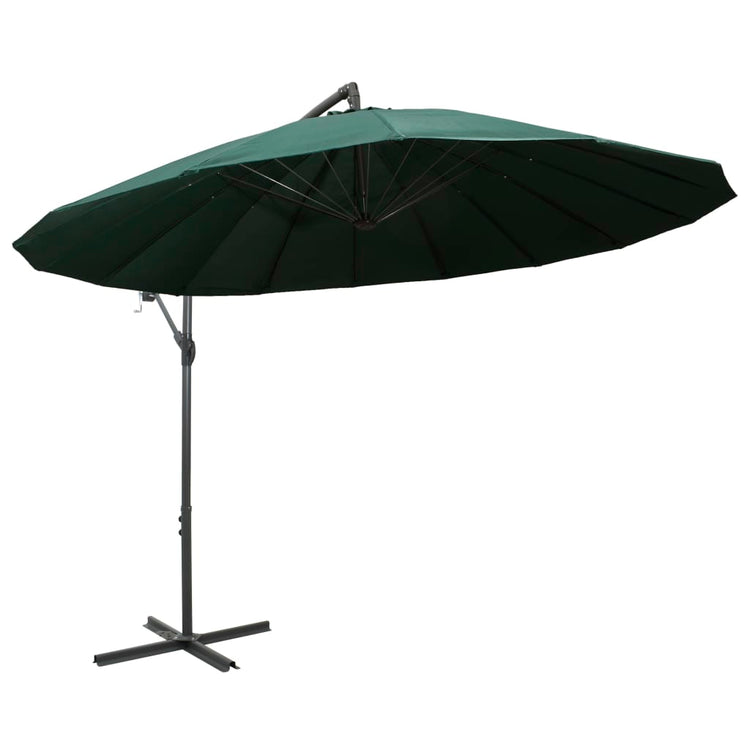Vidaxl zweefparasol met aluminium paal 3 m groen