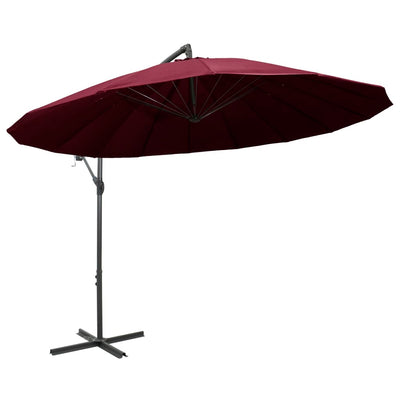Vidaxl zweefparasol met aluminium paal 3 m bordeauxrood