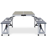 Vidaxl campingtafel inklapbaar met 4 zitjes staal en aluminium - afbeelding 2