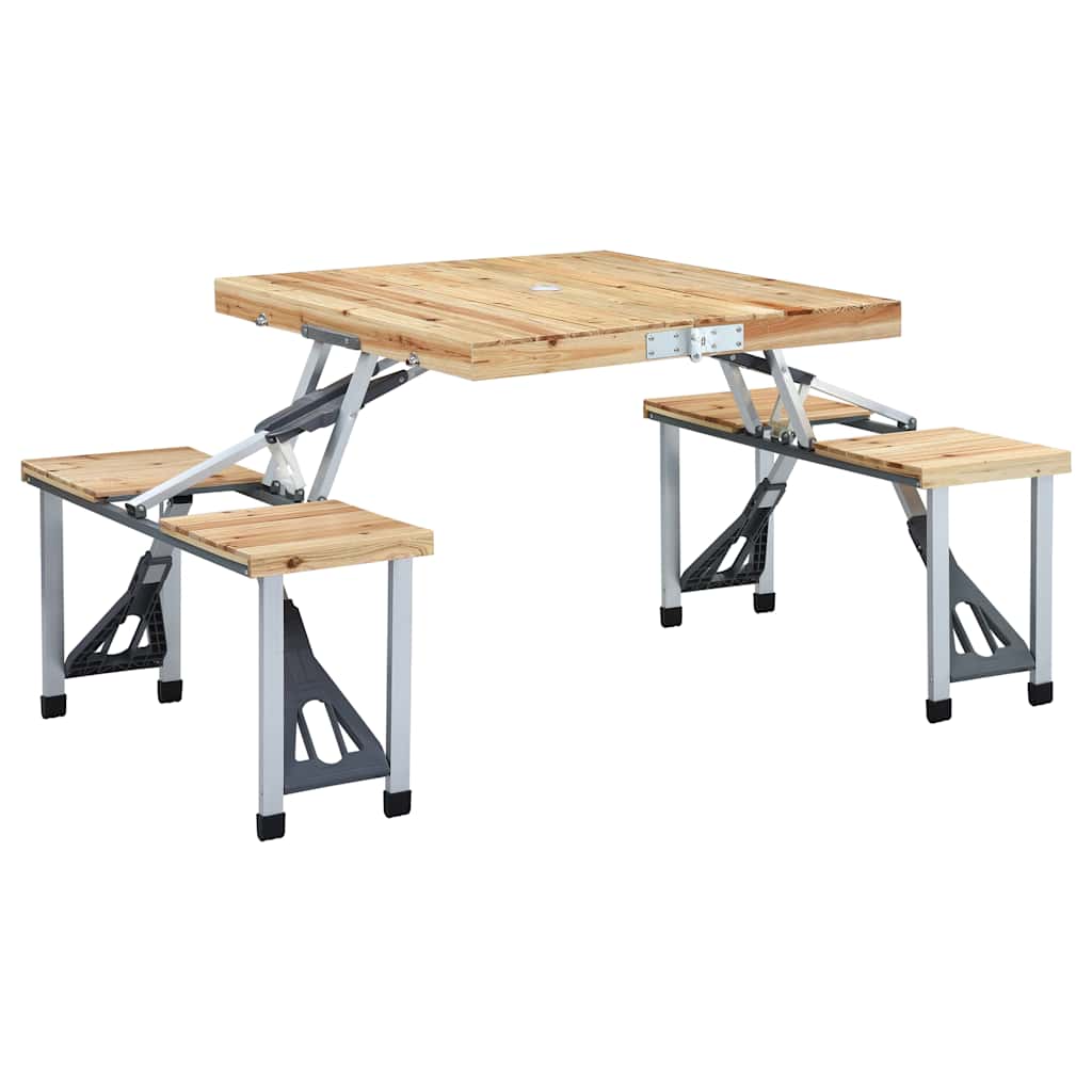 Vidaxl campingtafel inklapbaar met 4 zitjes staal en aluminium