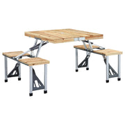 Vidaxl campingtafel inklapbaar met 4 zitjes staal en aluminium - afbeelding 1