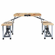 Vidaxl campingtafel inklapbaar met 4 zitjes staal en aluminium - afbeelding 2
